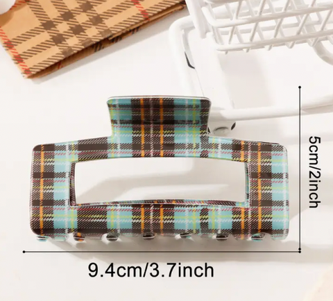 Retro Christmas Plaid Hair Clip