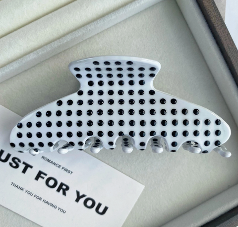 Retro Polka Dot Acetate Hair Claw Clip