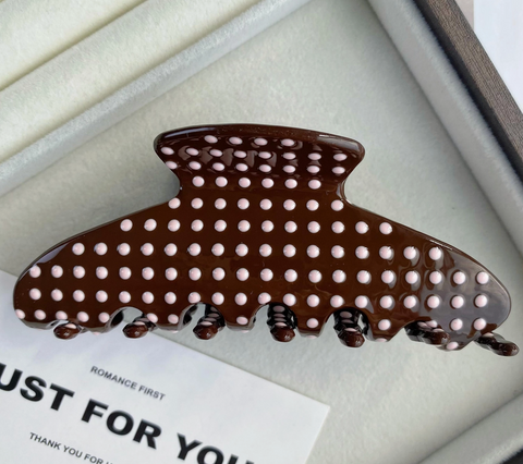 Retro Polka Dot Acetate Hair Claw Clip