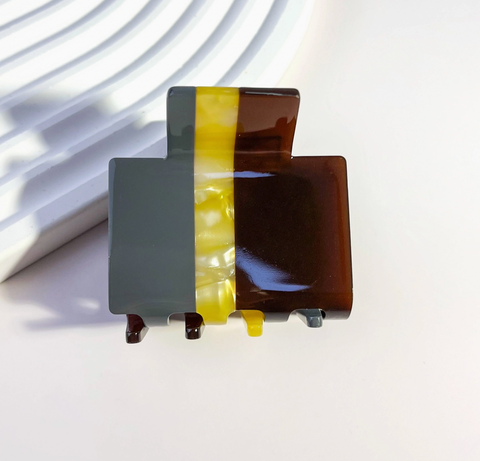 Two-Tone Acetate Square Hair Claw