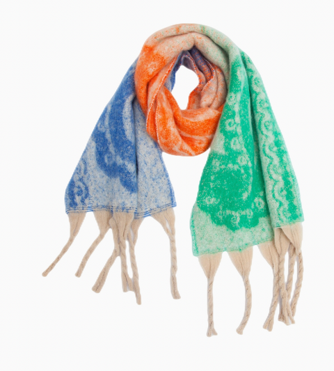 Color-Blocked Jacquard Scarf