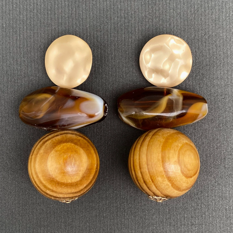 Large Wooden Geometric Earrings