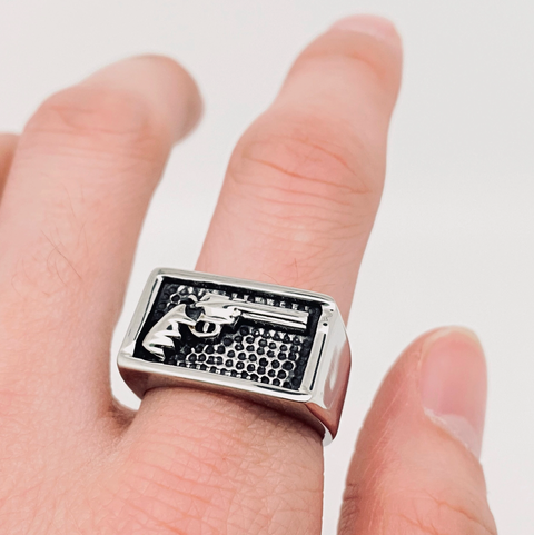 Stainless Steel Classic Pistol Ring