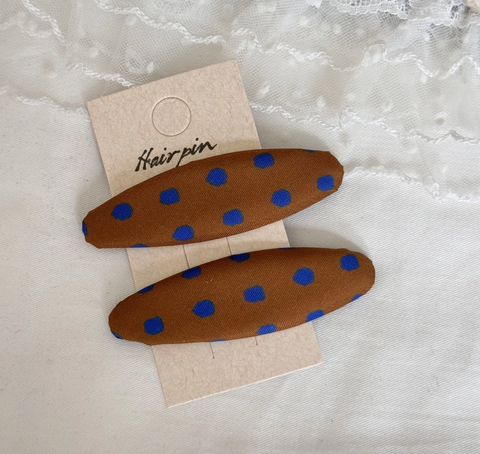 Oval Polka Dot Snap Hair Clips