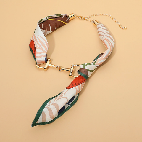 Silky Fabric Scarf Necklace