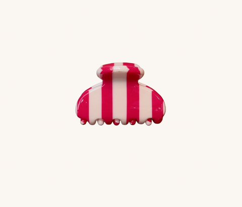 Candy Stripe Mini Hair Claw Clip