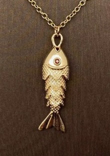 Gold Swinging Tail Fish Charm Necklace- Options