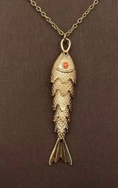 Gold Swinging Tail Fish Charm Necklace- Options