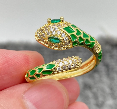 Gold Snake Wrap Adjustable Ring-OPTIONS