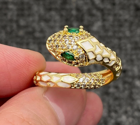 Gold Snake Wrap Adjustable Ring-OPTIONS