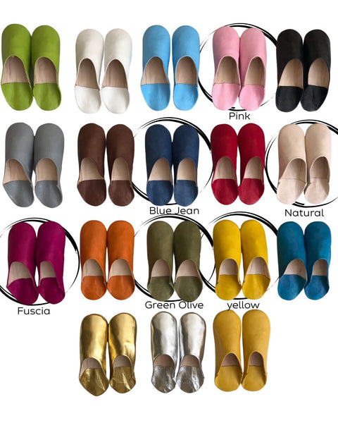 Moroccan Leather Babouche Slipper Slide-on Shoes