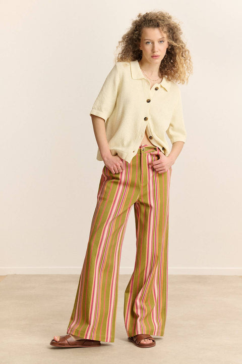 Victorine Striped Cotton Trousers