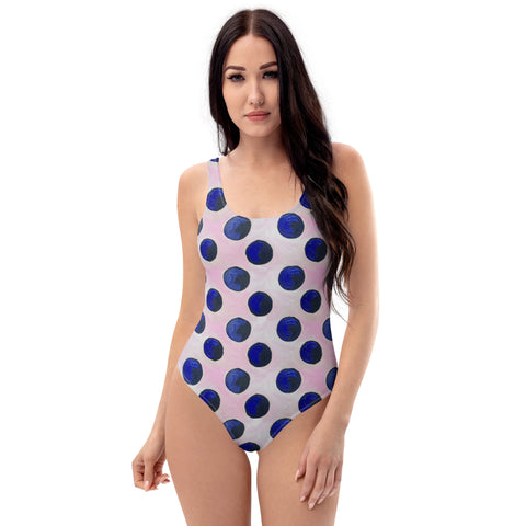 Painted Polka Dot One-Piece Swimsuit