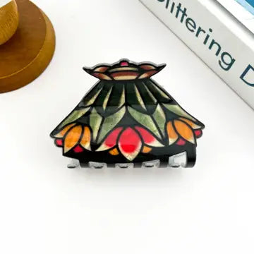 Retro Tiffany Lamp Shade Claw Clip