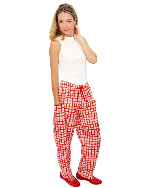Red Gingham Gardener Pant