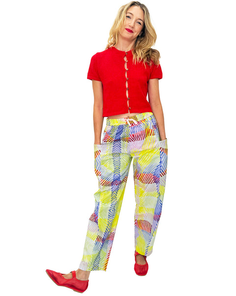 Multi-Colored Plaid Gardener Pant