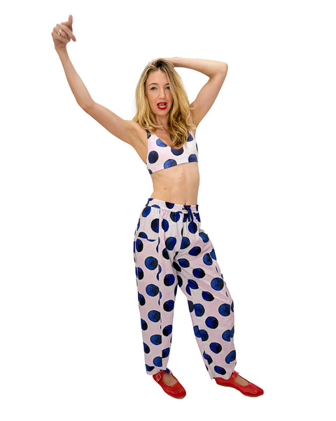 Blue Polka Dot Gardener Pant