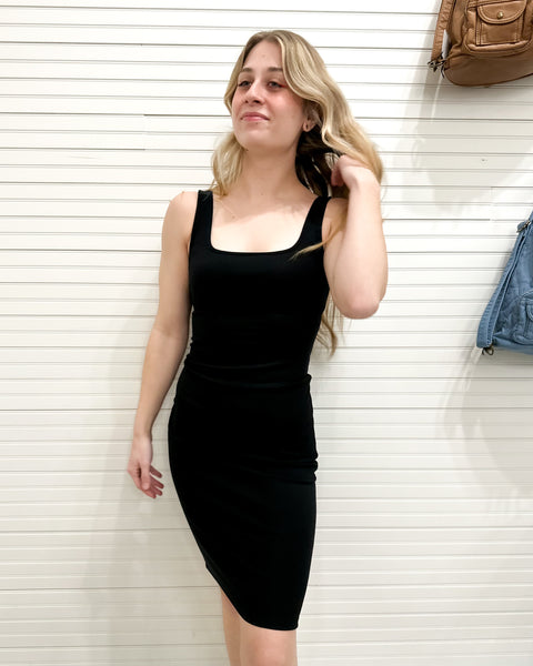 Adrian Luxe Jersey Dress-Black