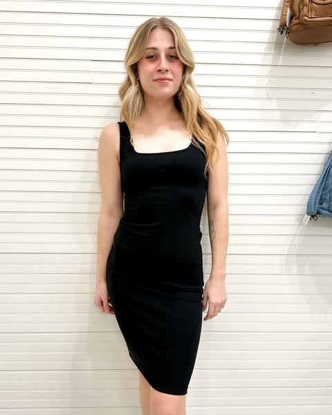Adrian Luxe Jersey Dress-Black