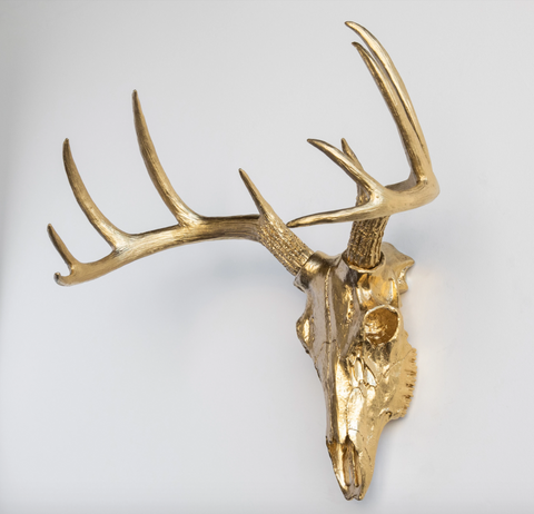 Near and Deer - Faux Whitetail Deer Skull // Gold