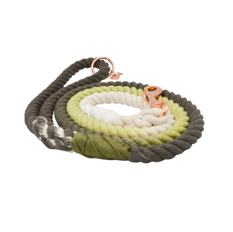 Sassy Woof Dog Rope Leash - Ombre Olive