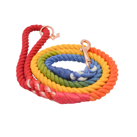 Sassy Woof Dog Rope Leash - Taste the Rainbow
