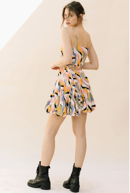 Storia Multi-color Swirl Mini Dress